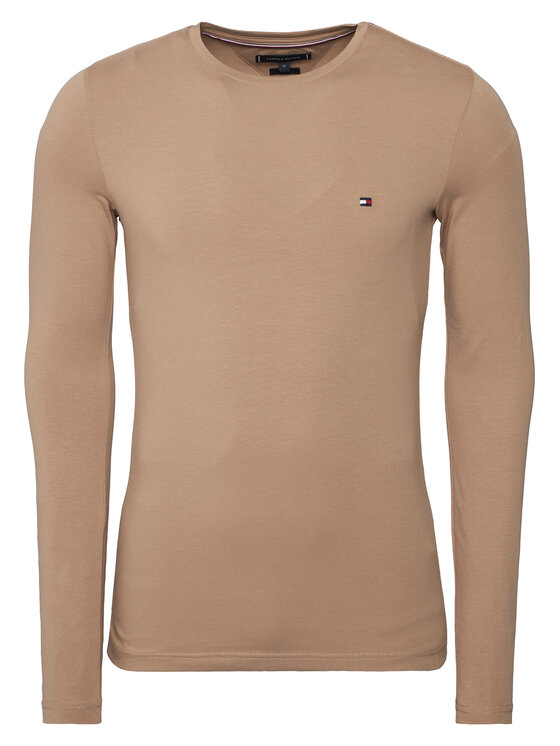 Tommy Hilfiger Tommy Hilfiger Majica z dolgimi rokavi MW0MW10804 Bež Slim Fit