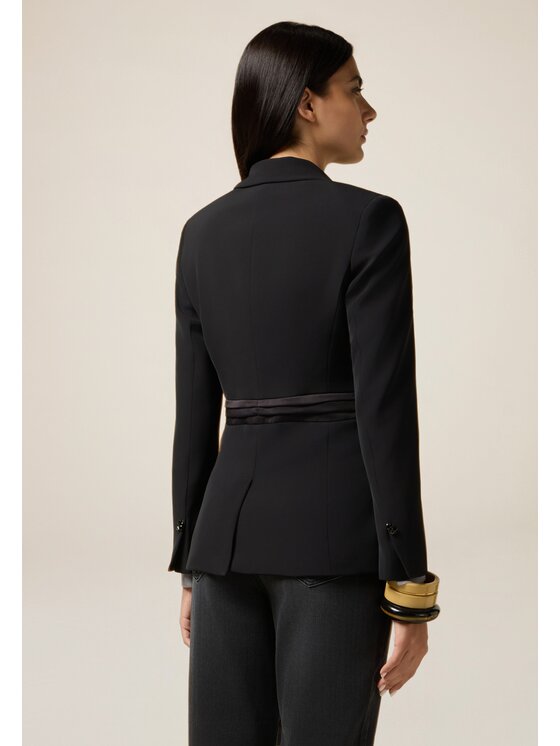 Oltre Oltre Giacca di transizione Q793R104582N033 Nero Regular Fit