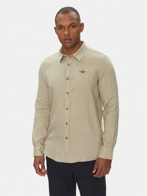Aeronautica Militare Aeronautica Militare Särk 251CA1239CT3089 Beež Regular Fit