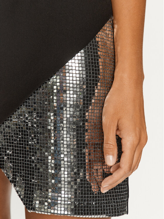 Rinascimento Rinascimento Коктейлна рокля CFC0115242003 Черен Slim Fit