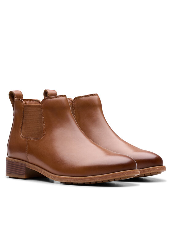 Clarks Clarks Kotníková obuv s elastickým prvkem Havisham Top 26178718 Hnědá