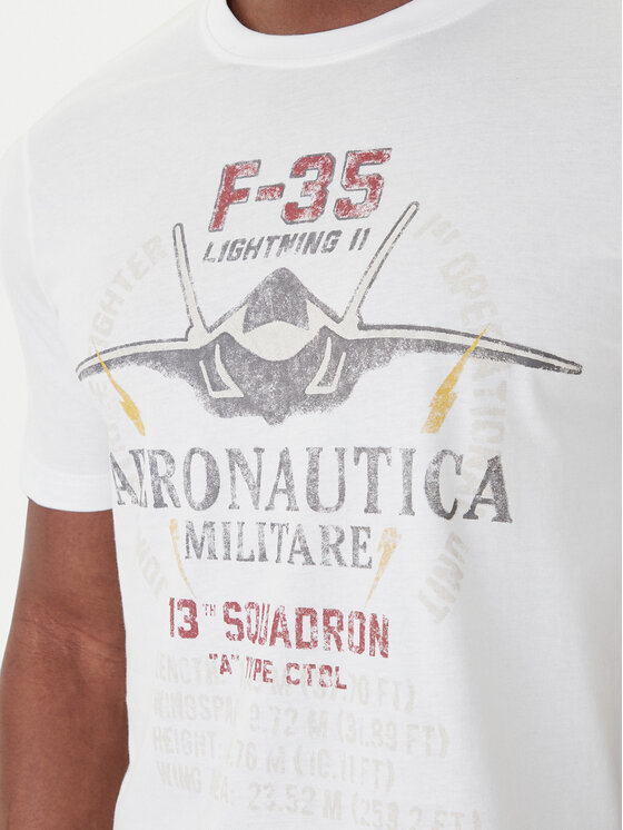 Aeronautica Militare Aeronautica Militare T-Shirt 261TS2536UJ00641 Biały Regular Fit