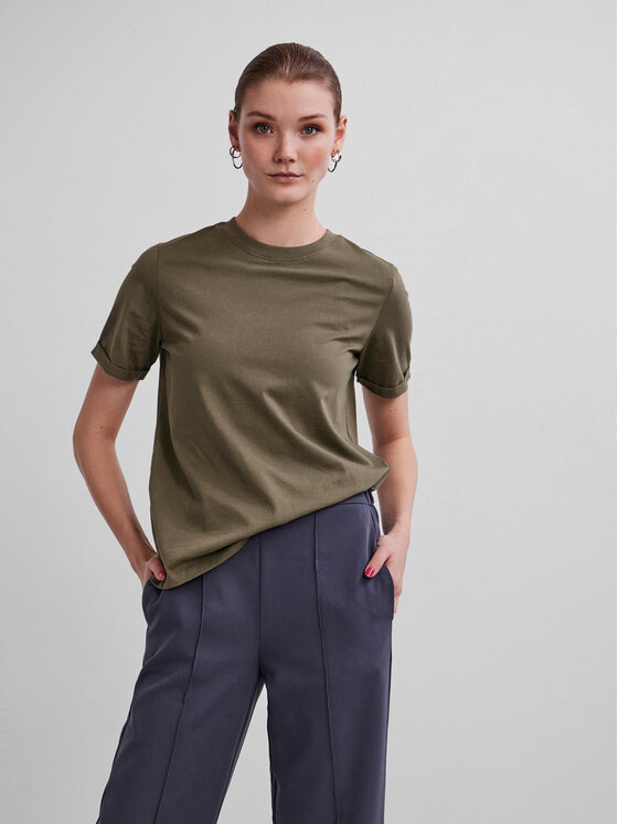 Pieces Pieces Футболка Ria 17086970 Зелений Regular Fit