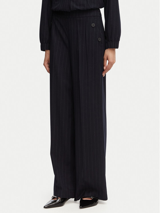 French Connection Pantaloni din material Alia 749A3 Bleumarin Wide Leg
