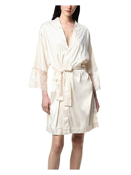 Emporio Armani Emporio Armani Completo vestaglia e camicia da notte Kimono Emporio Armani Satin Bridal Bianco