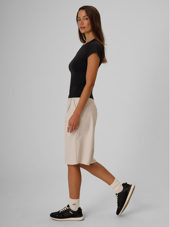 4F 4F Szorty materiałowe OCEANS KEEPERS Kremowy Loose Fit