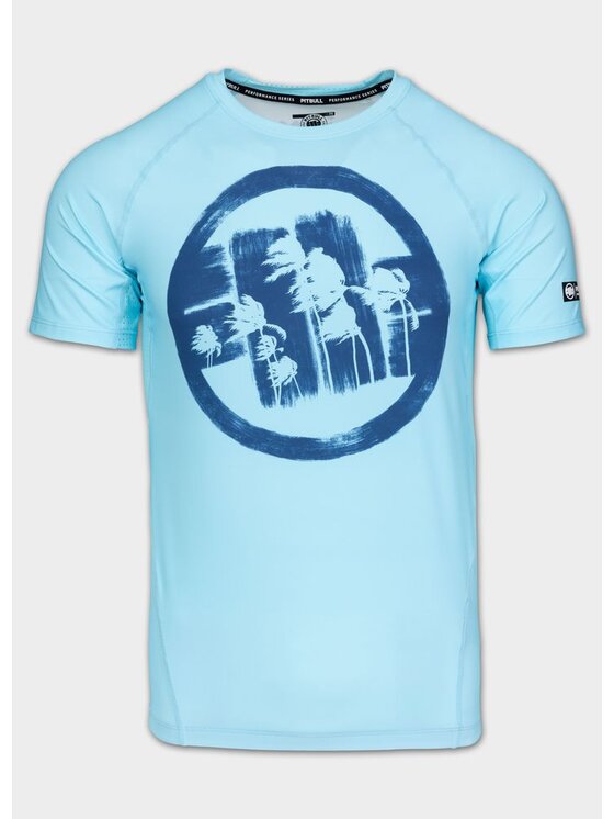 PITBULL PITBULL Koszulka techniczna LOGO PALMS Niebieski Regular Fit
