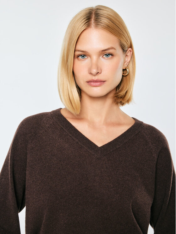 BIG STAR BIG STAR Sweter FELICJA Brązowy Comfort Fit