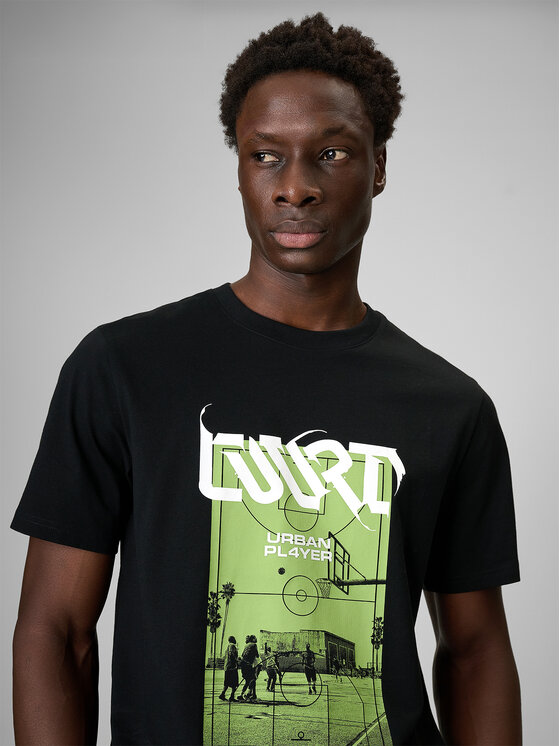 4F 4F T-Shirt FLUID EXPRESSIONS Czarny Regular Fit