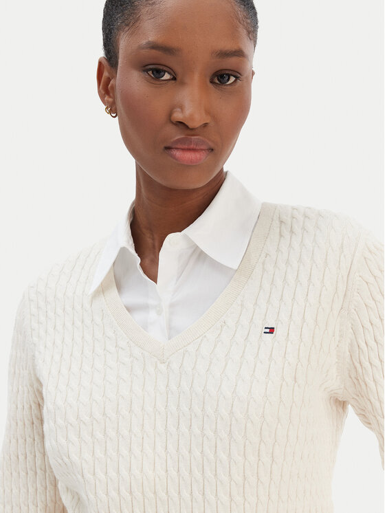 Tommy Hilfiger Tommy Hilfiger Svetr WW0WW44987 Béžová Regular Fit