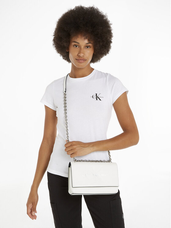 Calvin Klein Jeans Calvin Klein Jeans Handtasche Sculpted Ew Flap Conv25 Mono K60K611866 Weiß