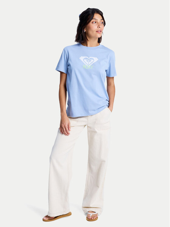 Roxy Roxy Тишърт Ocean Road Art ERJZT06015 Светлосиньо Regular Fit