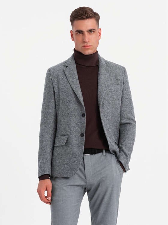 Ombre Ombre Sako OM-BLZB-0138 Šedá Regular Fit