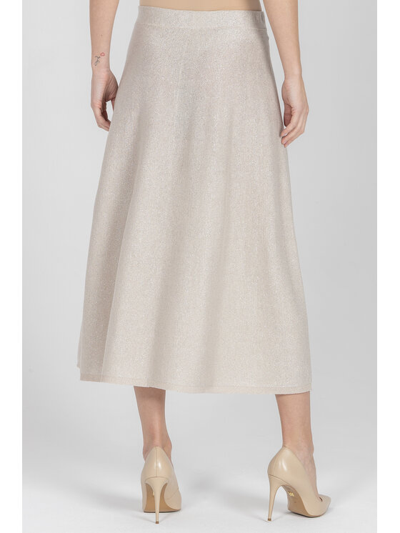 Deni Cler Milano Deni Cler Milano Spódnica midi T-DC-7016-F2-10-12-1 Beżowy A-Line Fit