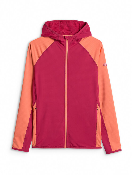 4F 4F Bluza techniczna TREKKING Czerwony ciemny Slim Fit