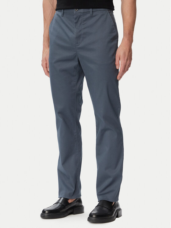 Calvin Klein Pantaloni din material LV140EM633 Bleumarin Slim Fit