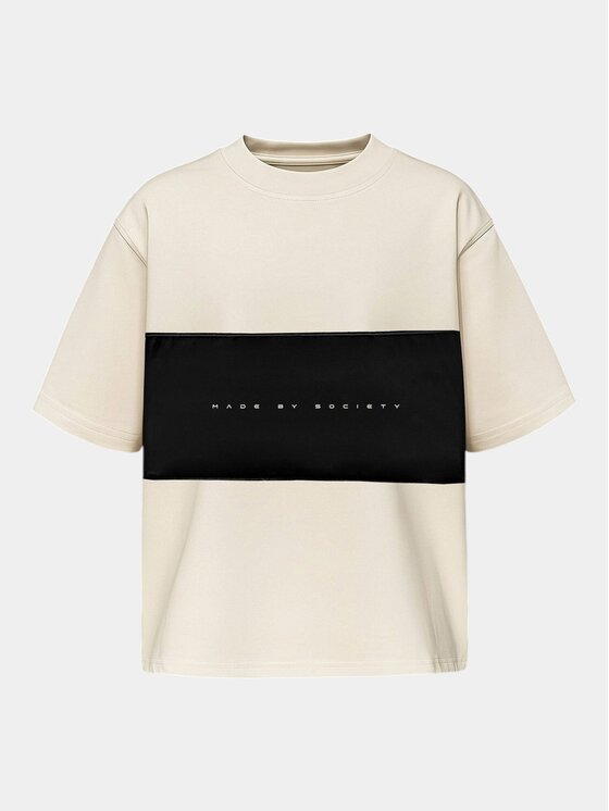 Nobrand Nobrand T-Shirt Tricou SIGNAL BOX - T37143 Biały Basic Fit