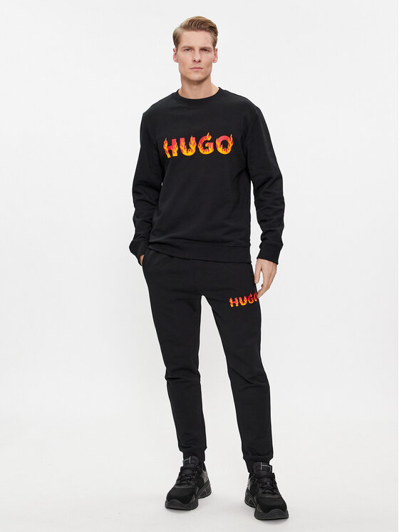 HUGO Hugo Majica dugih rukava Ditmo 50504813 Crna Regular Fit