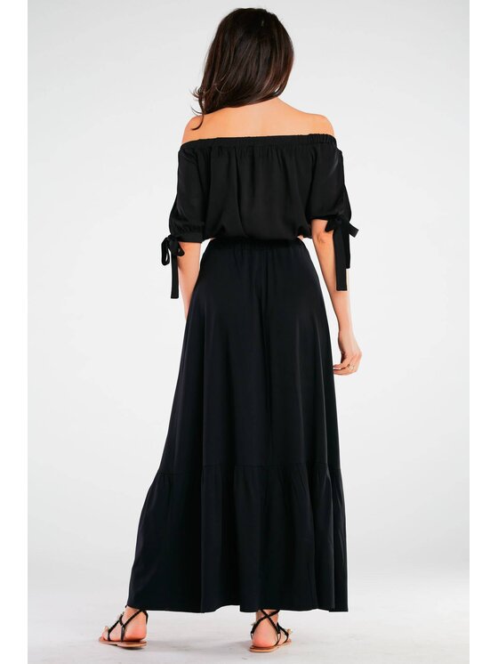 Awama Awama Bluzka A430 Czarny Basic Fit