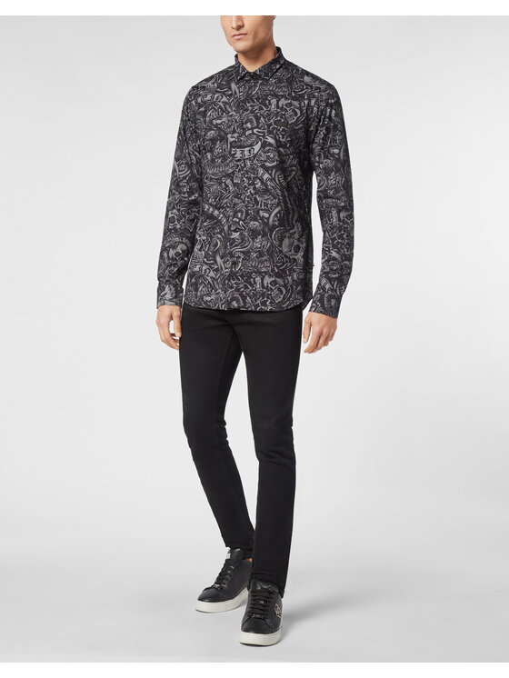 PHILIPP PLEIN PHILIPP PLEIN Košeľa 18829 Čierna Fitted Fit
