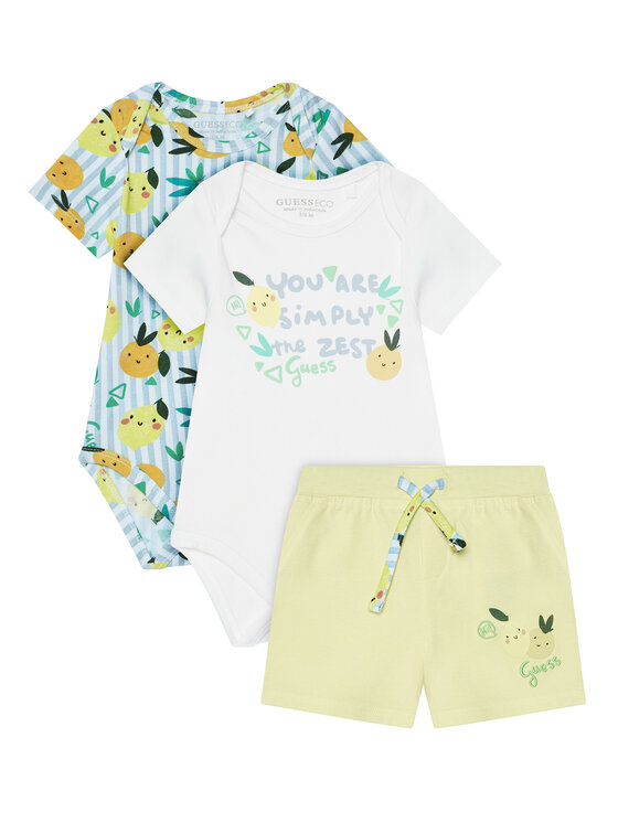 Guess Set body și pantaloni scurți P6GG03 K6YW1 Galben Regular Fit