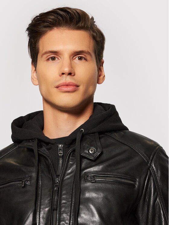 Serge Pariente Serge Pariente Lederjacke Eriko Schwarz Regular Fit
