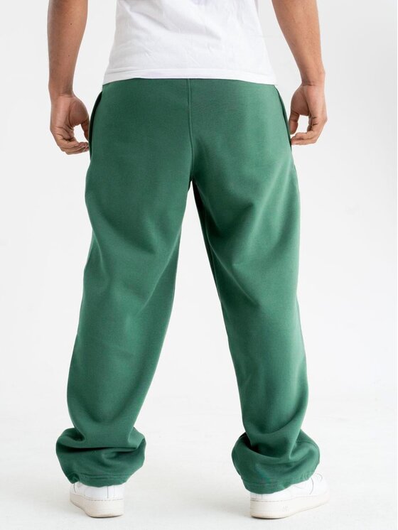 Jigga Wear Jigga Wear Spodnie dresowe Szerokie luźne sznurki korona 130169 Zielony Baggy Fit