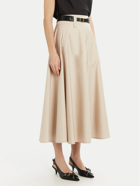 Marella Marella Gonna a trapezio Kuban 2513101011 Beige Regular Fit