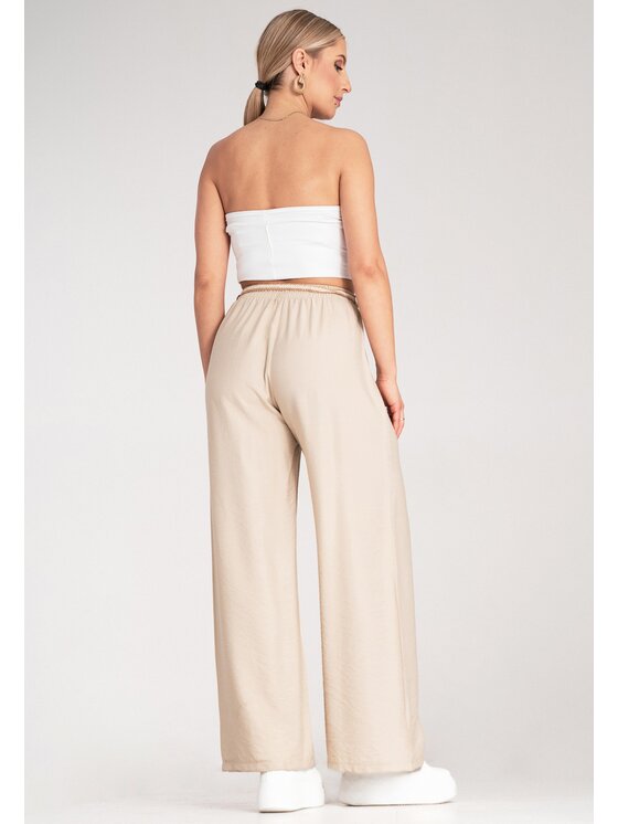 FIGL FIGL Bavlnené nohavice M1149 Béžová Comfort Fit