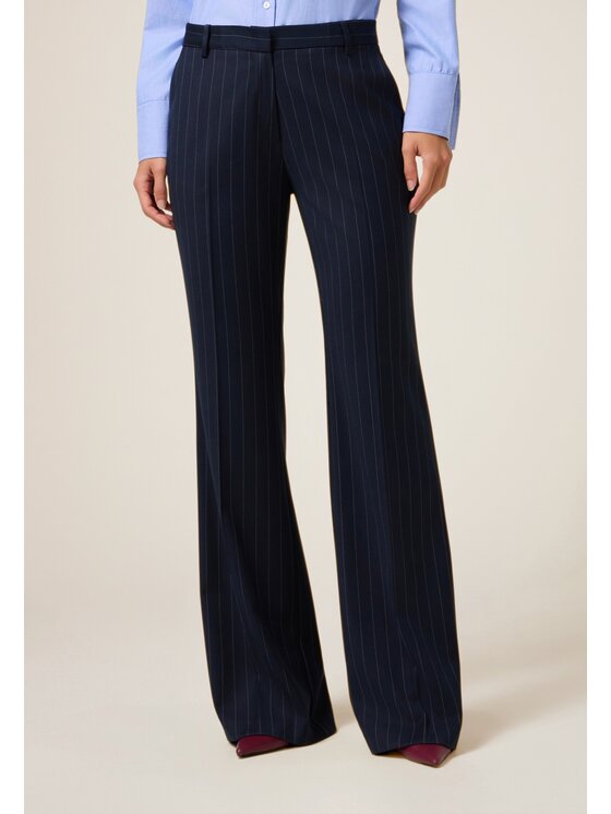 Oltre Oltre Spodnie materiałowe P060R008985N0Z4 Niebieski Flare Fit