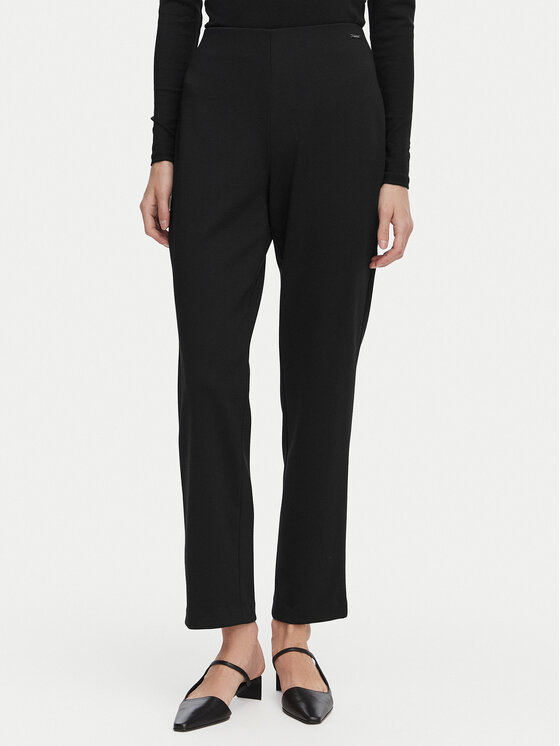 Calvin Klein Pantaloni din material LV044F659G Negru Straight Fit