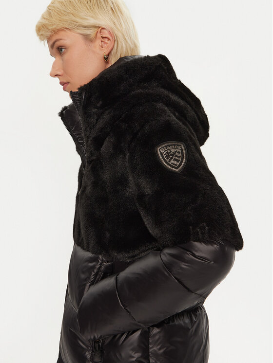 Blauer Blauer Žieminė striukė 24WBLDK02556 Juoda Regular Fit