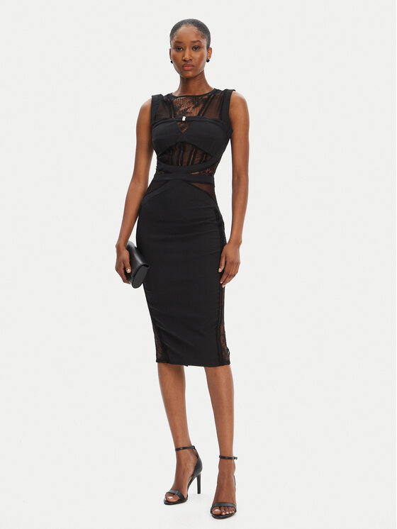 Babylon Babylon Φόρεμα κοκτέιλ EL0734 Μαύρο Slim Fit