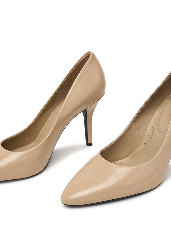 Tommy Hilfiger Tommy Hilfiger Kõrgete kontsadega High Heel Court Leather Shoe FW0FW09527 Beež