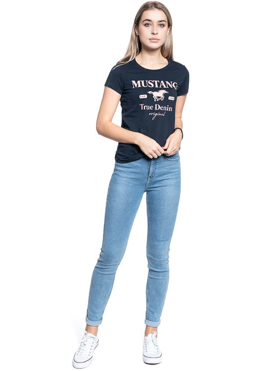 Mustang Mustang T-Shirt ALINA C PRINT Niebieski Regular Fit