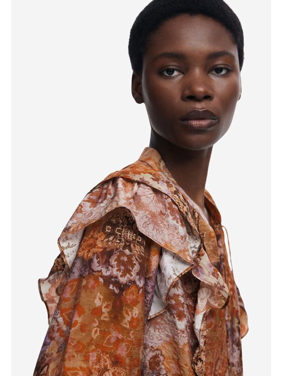 Desigual Desigual Blusa BLUS_ROMANTICA Arancione Regular Fit