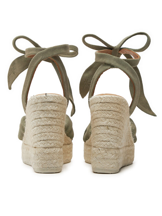 Manebi Manebi Espadryle Hamptons Wedge Espadrilles With Knot W 0.1 WS Zielony