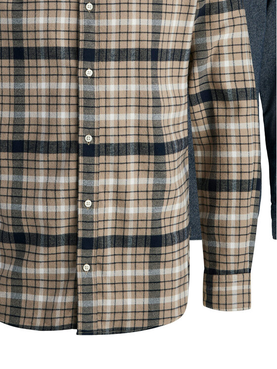 Jack & Jones Jack&Jones 2 kreklu komplekts Blubarkley 12294328 Bēšs Regular Fit