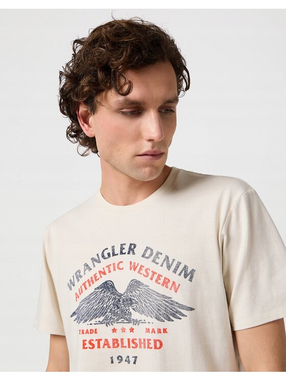 Wrangler Wrangler T-Shirt Americana Tee Biały Regular Fit