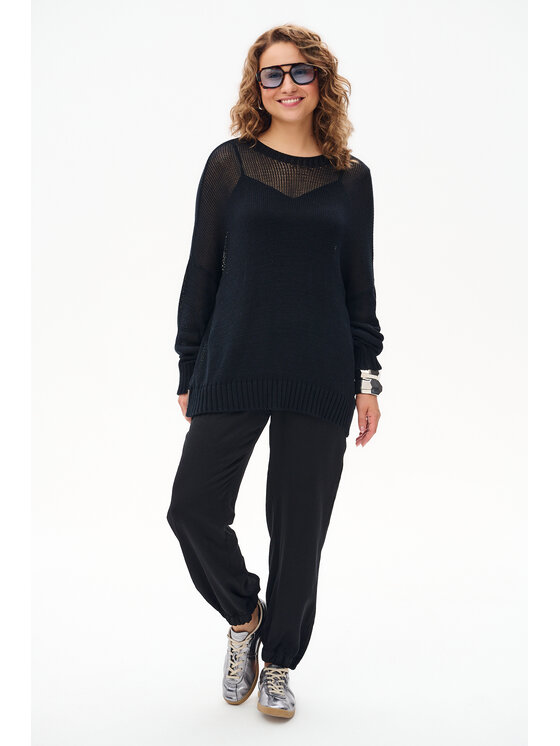 blue shadow blue shadow Sweter Fidżi Czarny Regular Fit