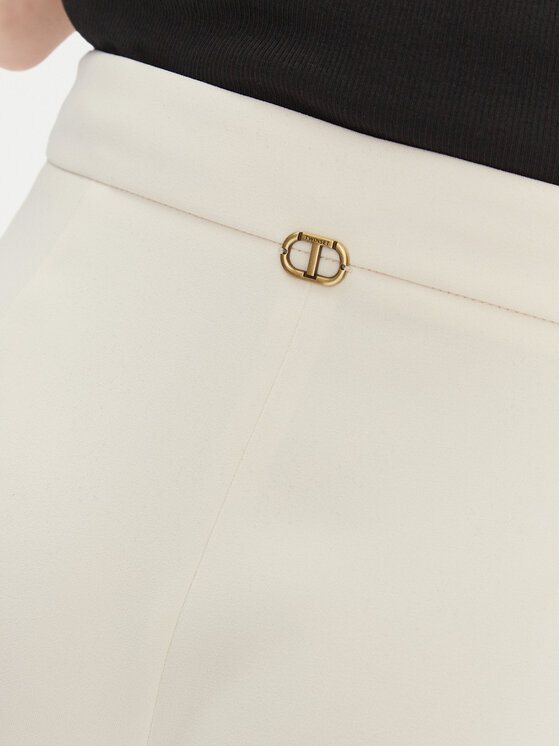 TWINSET TWINSET Palazzo kalhoty 251TP2102 Écru Wide Leg