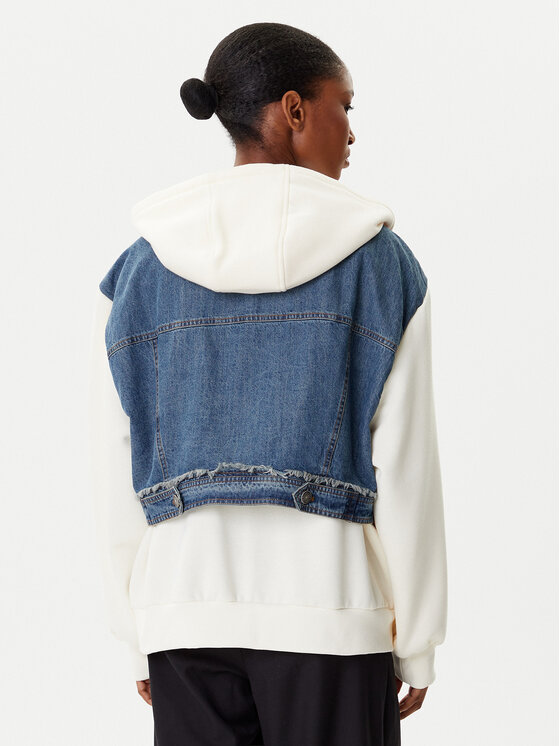 Desigual Desigual Суитшърт Trucker 25WWSK06 Екрю Loose Fit
