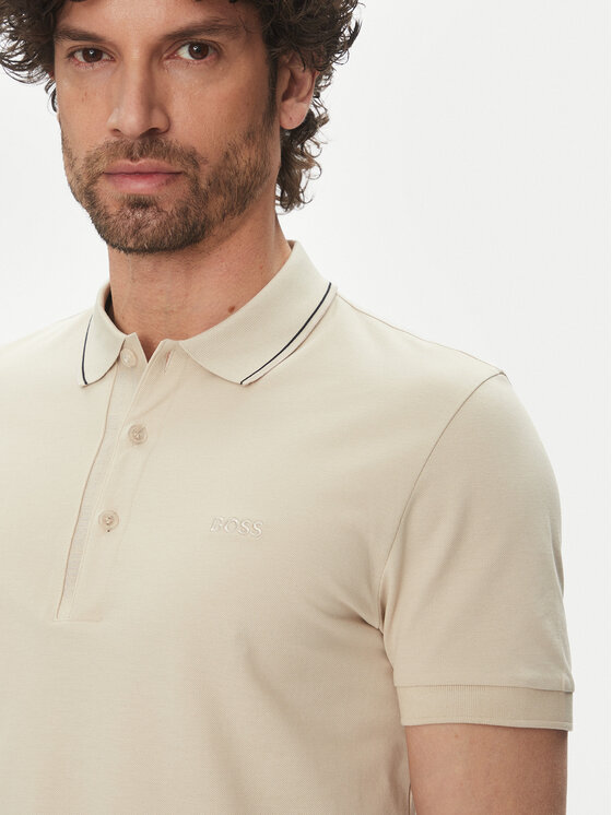 BOSS BOSS Polokošeľa Paule 4 50506195 Béžová Slim Fit