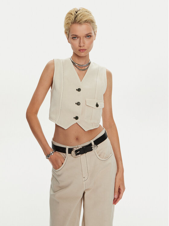 Miss Sixty Miss Sixty Жилет 6L3WJ4620000 Écru Regular Fit