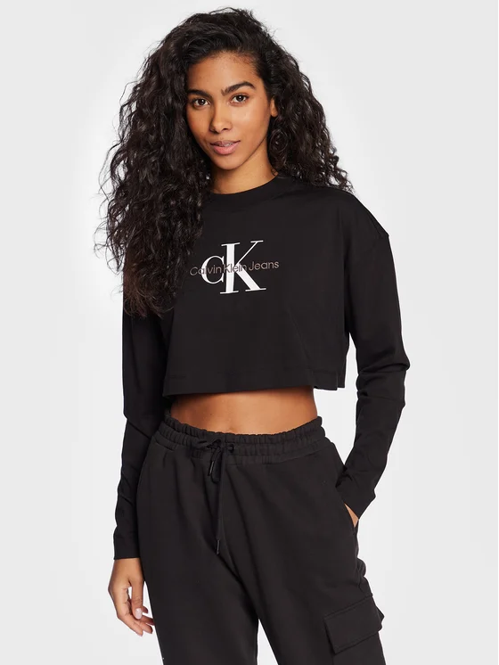 Calvin Klein Jeans Bluse J20J220950 Schwarz Regular Fit