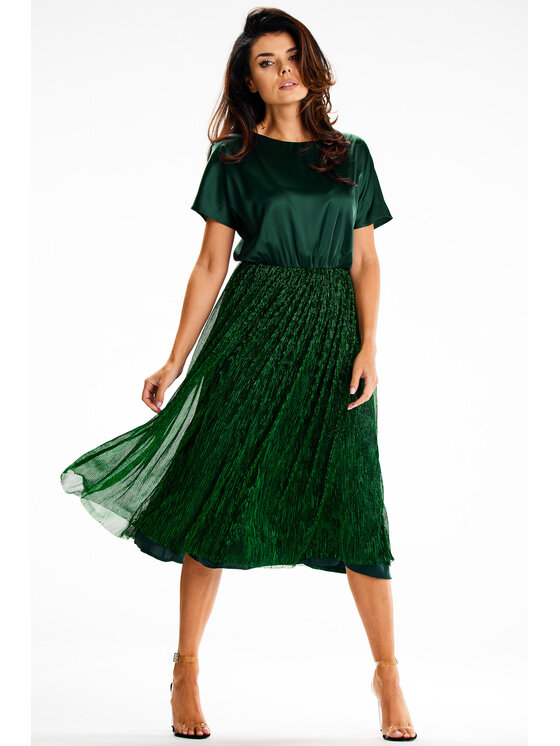Awama Awama Abito da sera A627 Verde Basic Fit