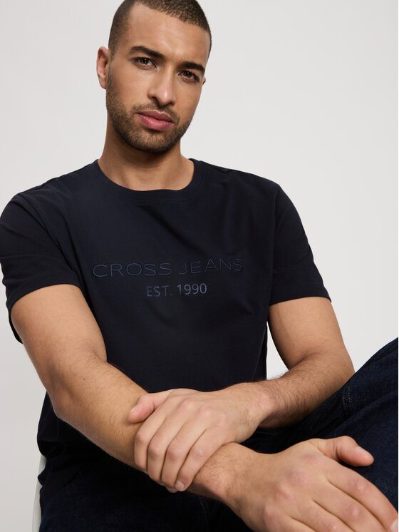 Cross Jeans Cross Jeans T-Shirt 16119-310 Granatowy Regular Fit
