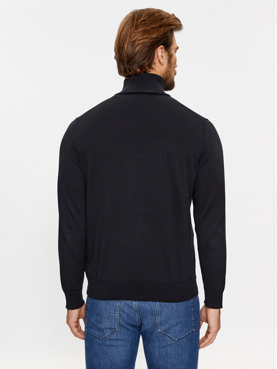 Gant Gant Garbó Classic Cotton Rollerneck 8030563 Fekete Regular Fit