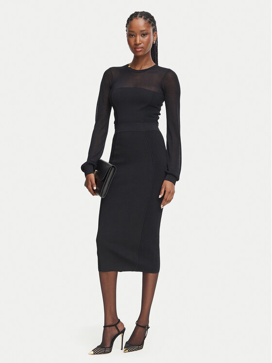 Elisabetta Franchi Elisabetta Franchi Sukienka dzianinowa AM-53B-67E2-V460 Czarny Slim Fit