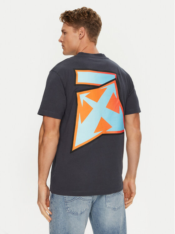 Off-White Off-White Tričko OMAA027F22JER0074641 Tmavomodrá Regular Fit
